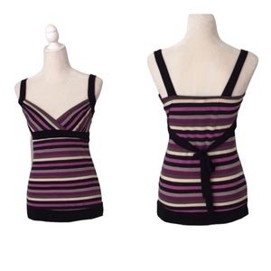 Y2K Wet Seal Black Purple Gray Sleeveless Tunic Top Size Small